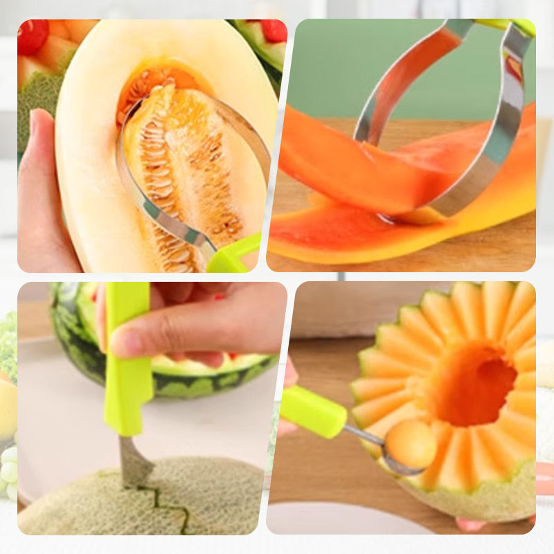 🍉 3-i-1 melonsked & fruktverktyg i rostfritt stål