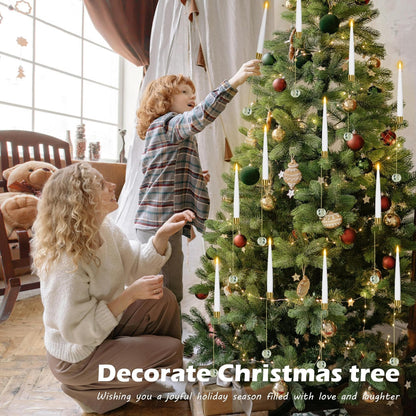 🎁Tidig julkampanj – 50 % rabatt🎄LED-ljus för julgranen med genomskinliga kristallkulor som krokar
