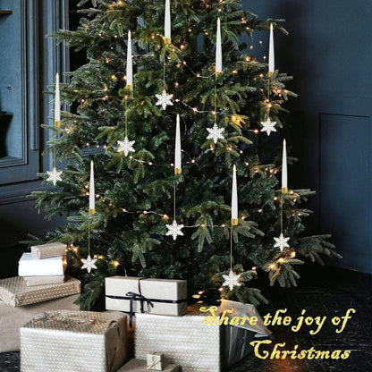 🎁Tidig julkampanj – 50 % rabatt🎄LED-ljus för julgranen med genomskinliga kristallkulor som krokar