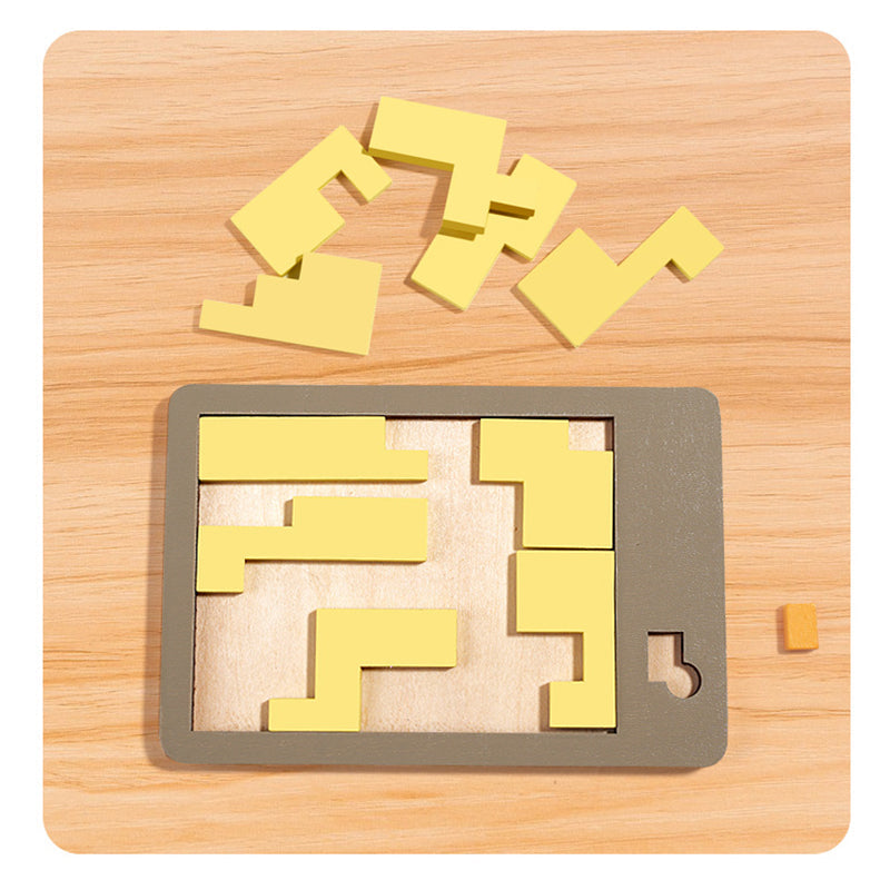 Tangram-bräda i trä Pusselspel