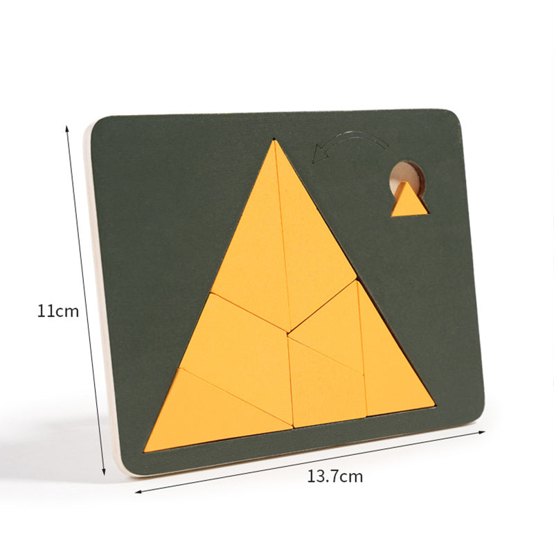 Tangram-bräda i trä Pusselspel