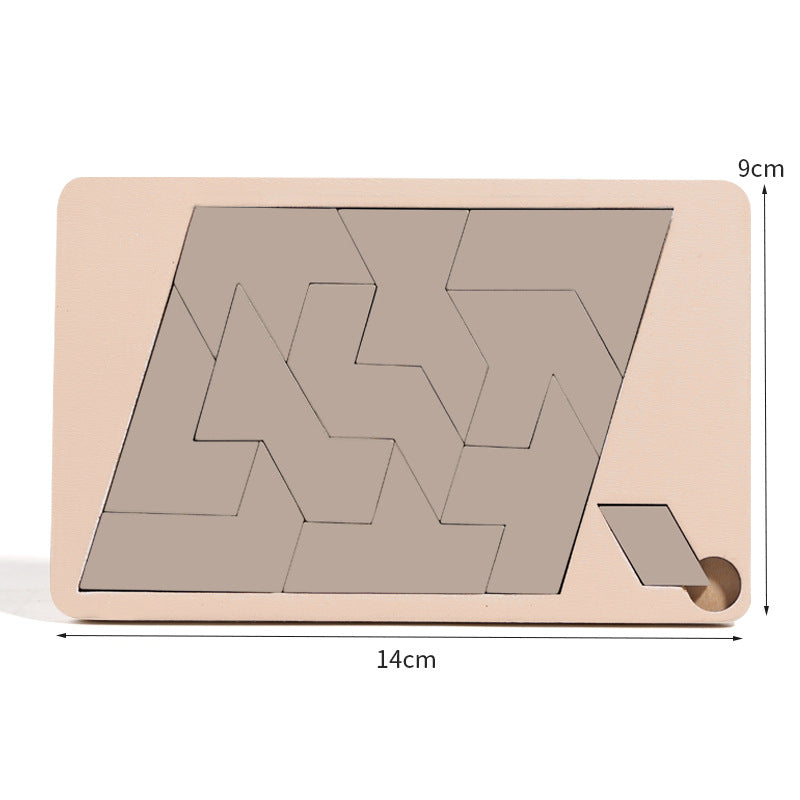 Tangram-bräda i trä Pusselspel