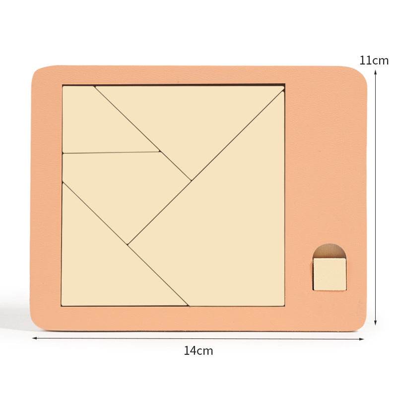 Tangram-bräda i trä Pusselspel