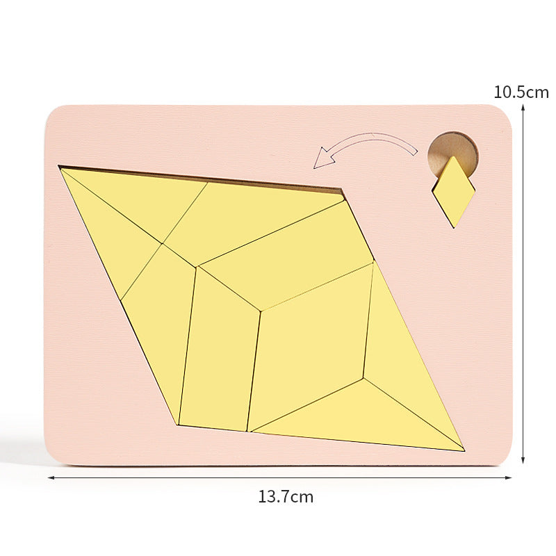 Tangram-bräda i trä Pusselspel