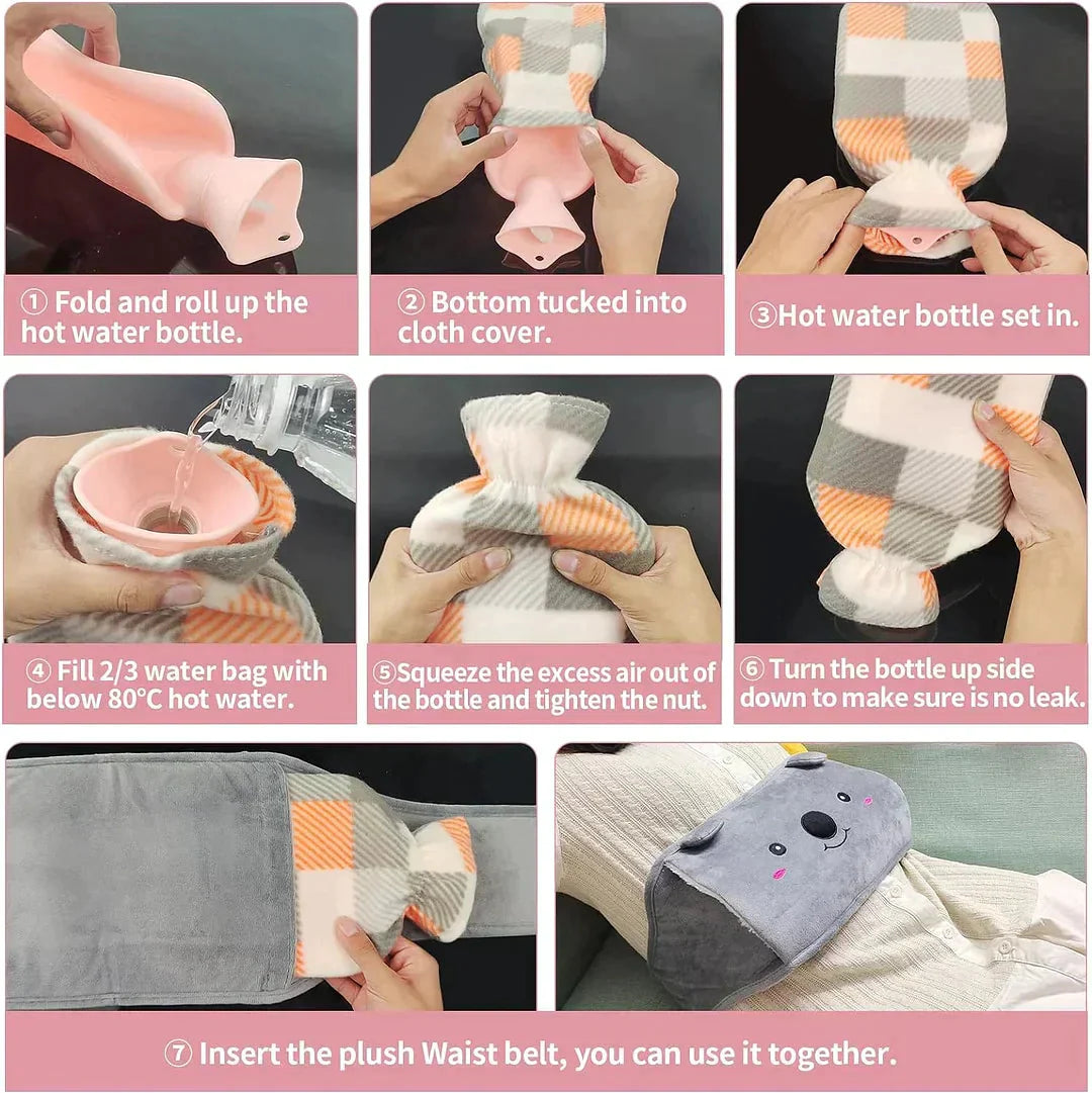 🎄Julklapp vattenfyllning plysch varmvattenflaska bälte