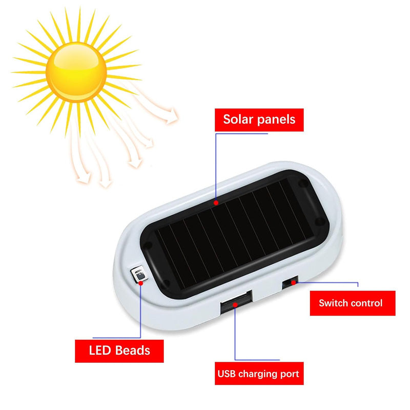 ⏳ 50% RABATT 🔦 Solcellsdriven anti-stöld LED-blinklampa för bil