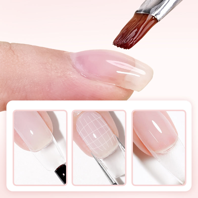 💅 KÖP 1 FÅ 2! ✨ 2-i-1 Självnivellerande Nagelbyggargel - Botten- & Toppskikt med 15s Snabbhärdning för Salongkvalité Hemma 🌟🌀