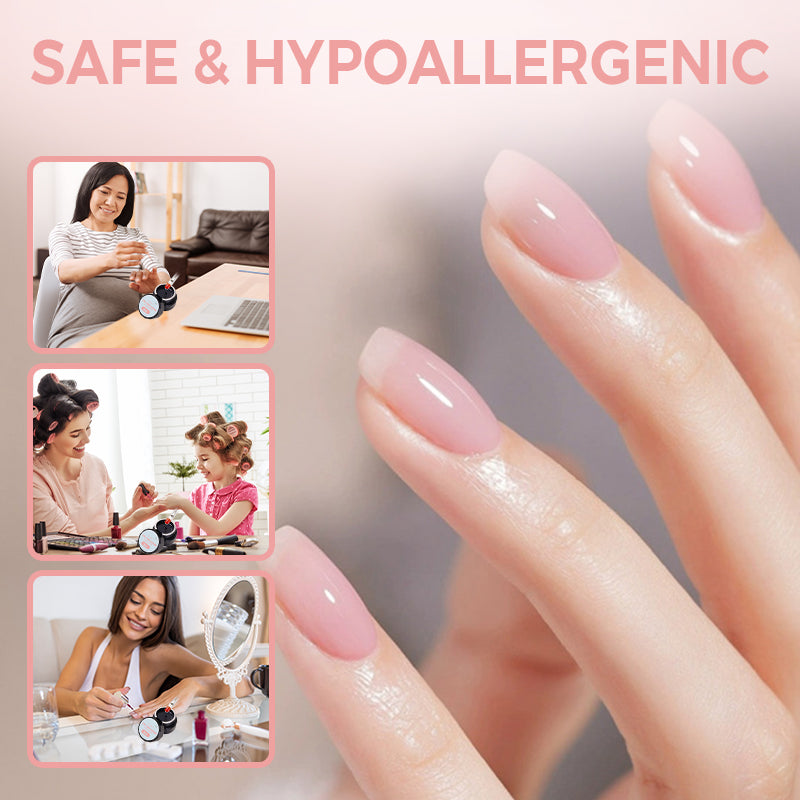💅 KÖP 1 FÅ 2! ✨ 2-i-1 Självnivellerande Nagelbyggargel - Botten- & Toppskikt med 15s Snabbhärdning för Salongkvalité Hemma 🌟🌀