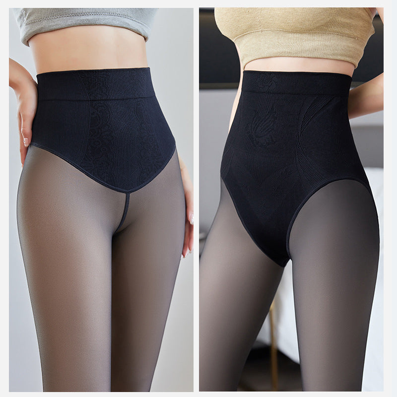 Stretch-tights med hög midja och magkontroll