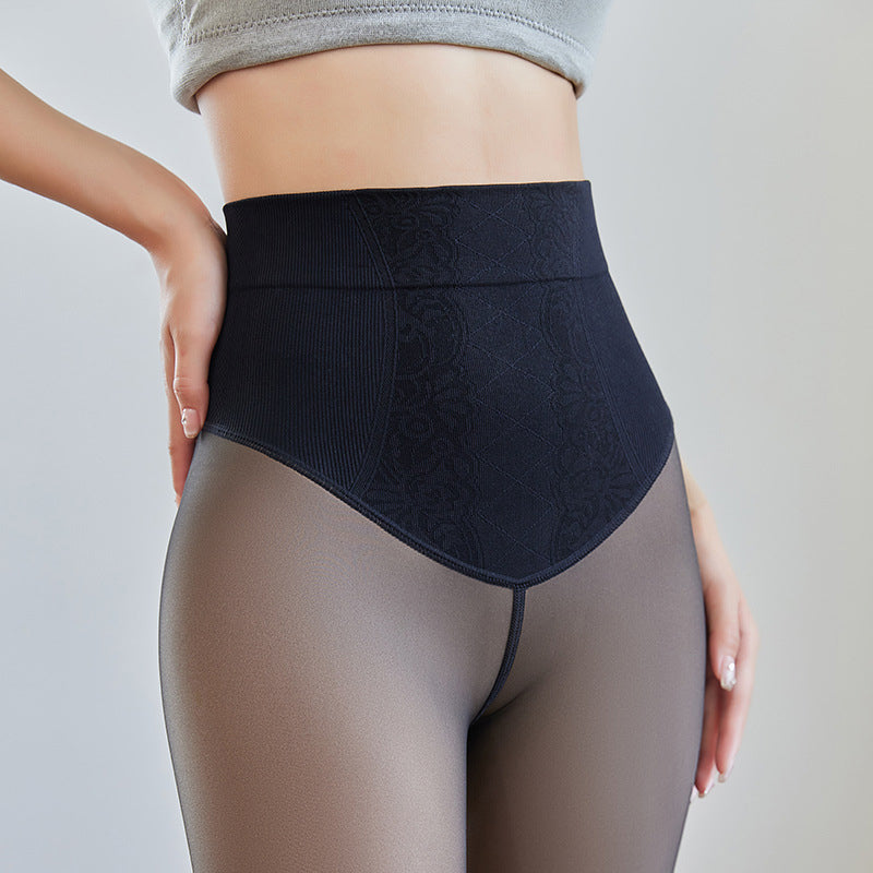 Stretch-tights med hög midja och magkontroll