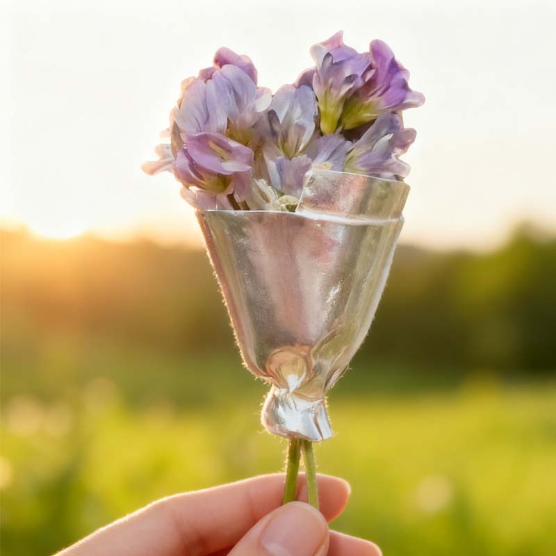 Bärbar blomsterbrosch Nål