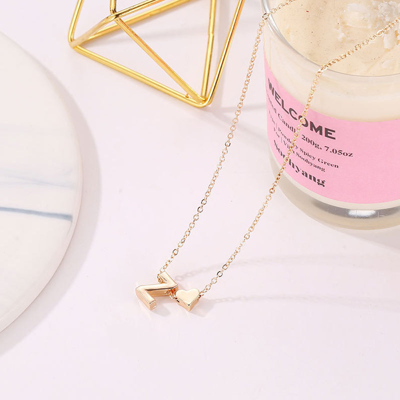 🔥 Julrea 50 % RABATT!! 🔥 Små initialhalsband – Guldhjärta med bokstav A–Z 💖