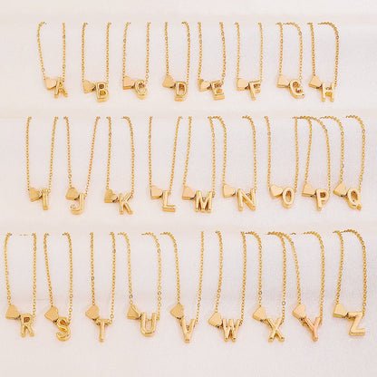 🔥 Julrea 50 % RABATT!! 🔥 Små initialhalsband – Guldhjärta med bokstav A–Z 💖
