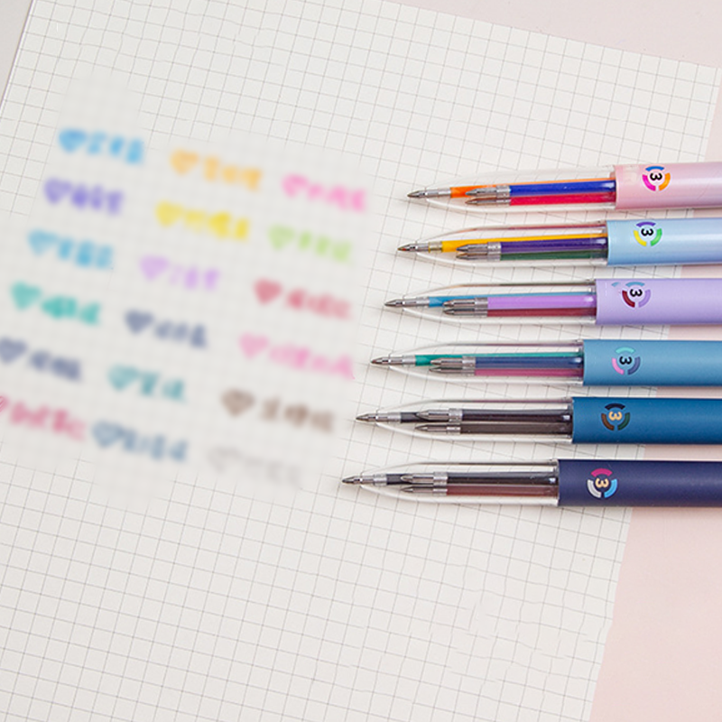 3-i-1 Flerfärgade Utdragbara Kulspetspennor