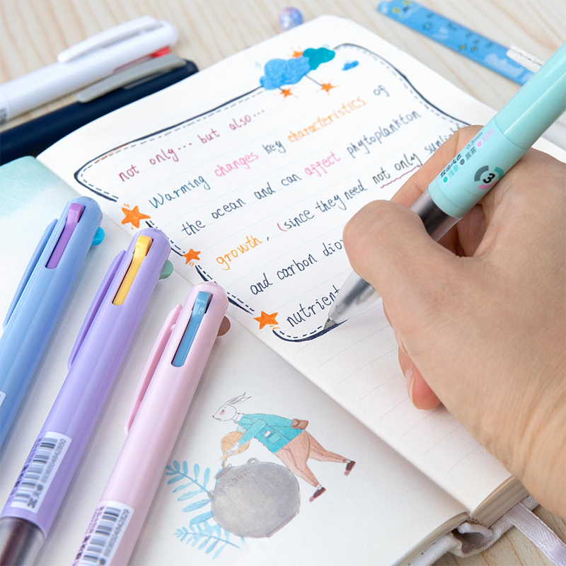 3-i-1 Flerfärgade Utdragbara Kulspetspennor