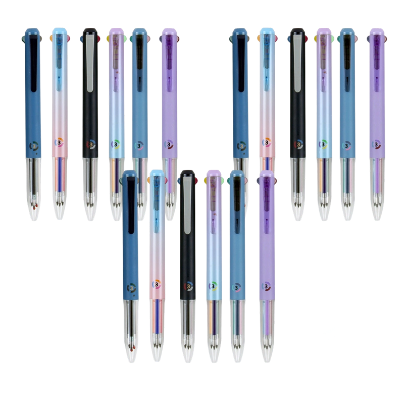 3-i-1 Flerfärgade Utdragbara Kulspetspennor