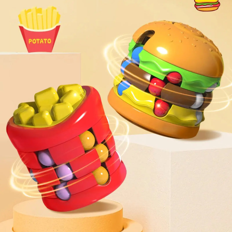 Hamburgare & pommes frites Magic Bean Fidget Cube