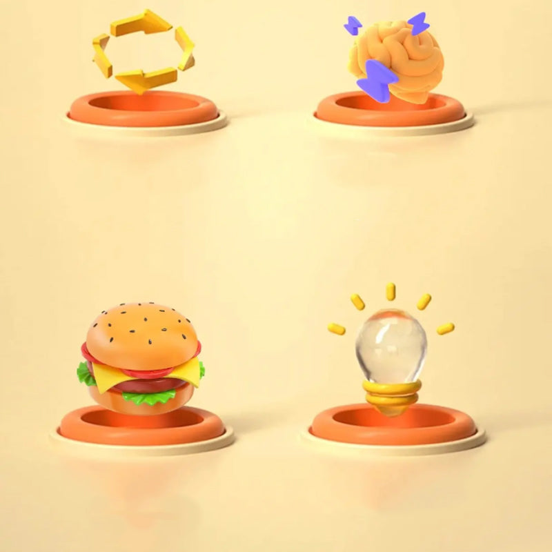 Hamburgare & pommes frites Magic Bean Fidget Cube