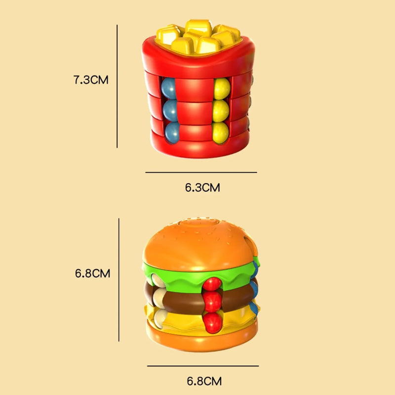 Hamburgare & pommes frites Magic Bean Fidget Cube