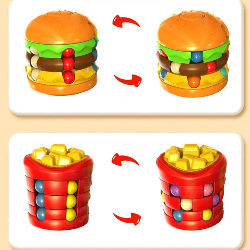Hamburgare & pommes frites Magic Bean Fidget Cube