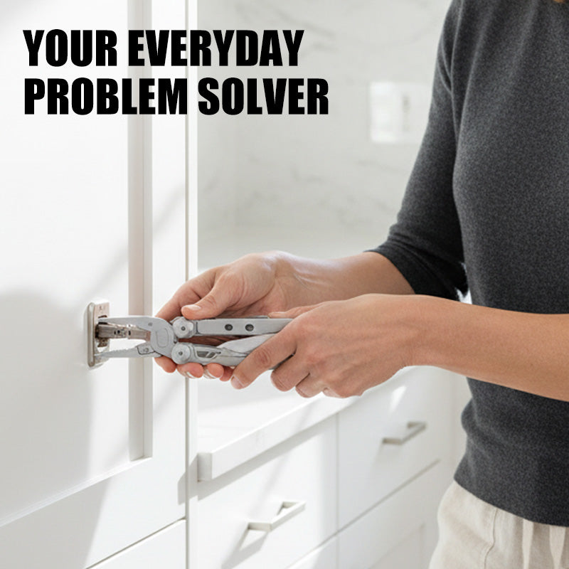 12-i-1 hopfällbar multiverktygstång i rostfritt stål