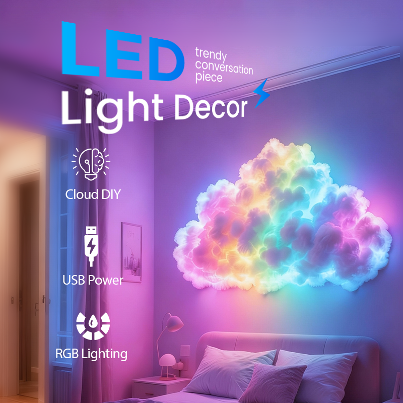 ⏳Begränsad tid 49 % rabatt⏰DIY USB-driven Thundercloud LED-belysning🌈☁️