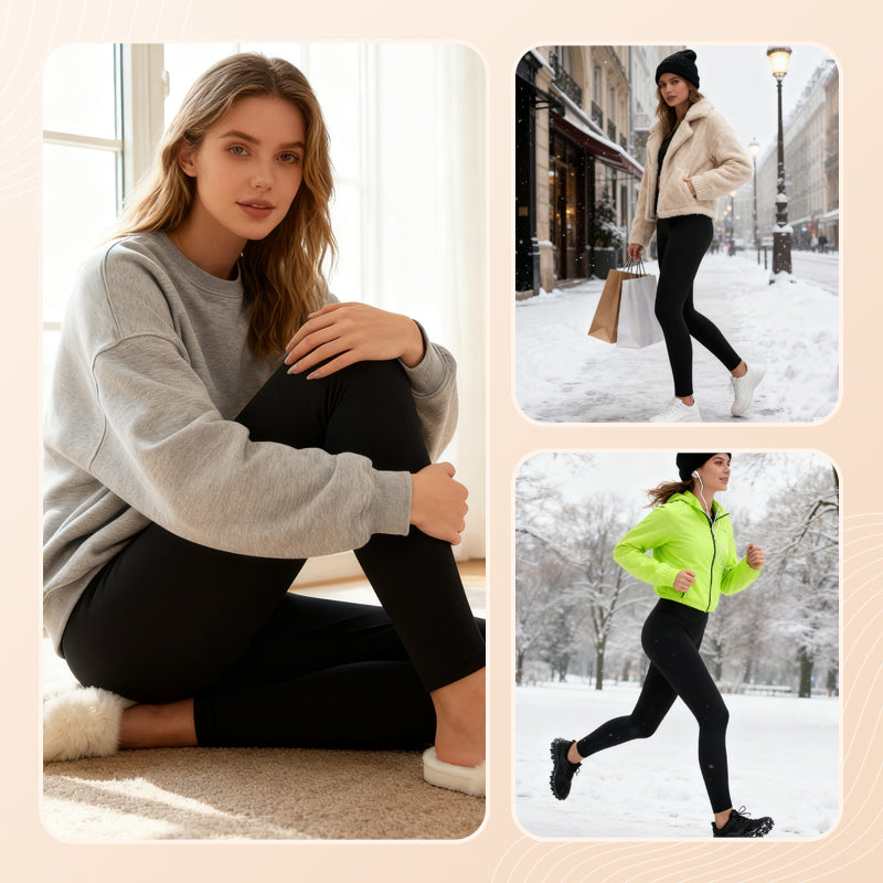 Varma leggings med hög elasticitet och slim fit för kvinnor