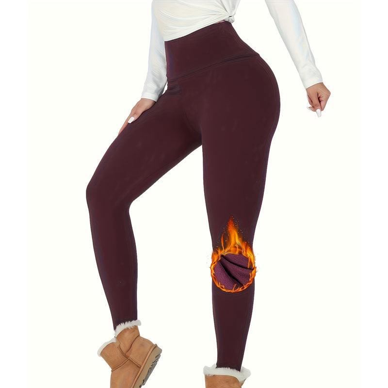 Varma leggings med hög elasticitet och slim fit för kvinnor