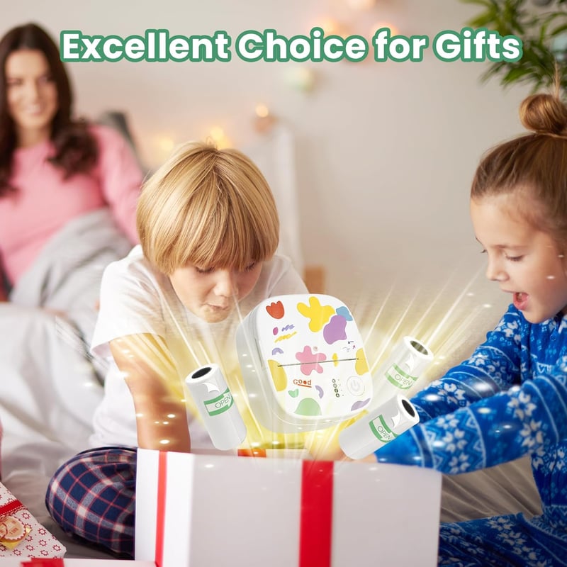 🎁 Julrea 50 % RABATT !! 🖨️ Mini bärbar klistermärkesskrivare✨ Bärbar Bluetooth-skrivare för DIY och presenter🔖