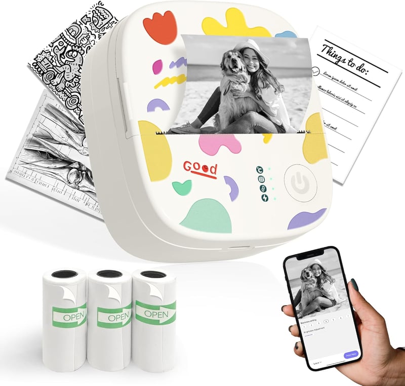 🎁 Julrea 50 % RABATT !! 🖨️ Mini bärbar klistermärkesskrivare✨ Bärbar Bluetooth-skrivare för DIY och presenter🔖