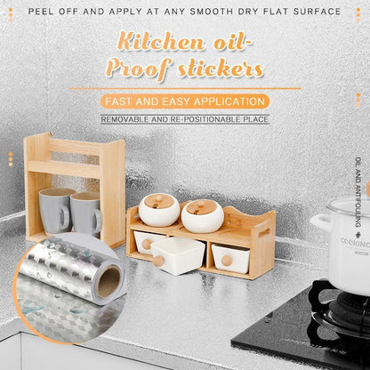 🛡️ 50 % RABATT! 🍳Självhäftande köksklistermärken – Skyddar skåp och bänkskivor mot fett och fläckar. Kan klippas till efter behov och tas bort. En riktig livräddare i köket! 🌟✅