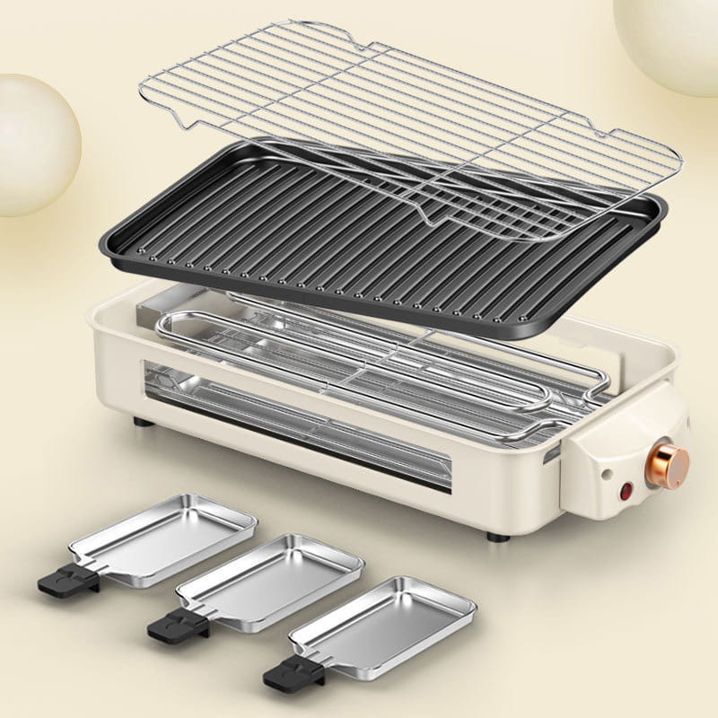 ⏳Begränsad tid 50 % Rabatt⏰Avtagbar multifunktionell rökfri elektrisk grill med stor kapacitet🥩