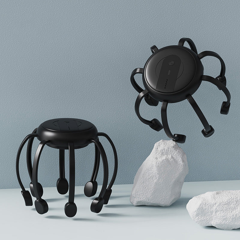 💆‍♂️ Intelligent bläckfiskhuvudmassage – Avslappnande knådning, flera lägen och bärbar design 🔋