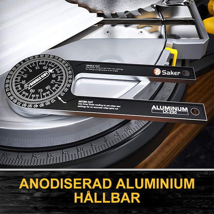📏 7-tums vinkelmätare för geringssåg i aluminium | Precisionsvinkelmätare