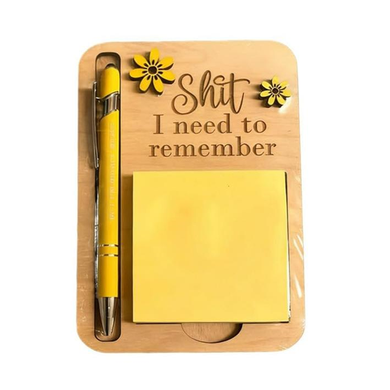 Rolig hållare för post-it-lappar med penna