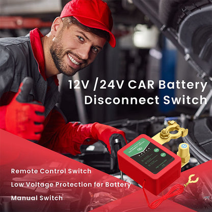 ⚡ Begränsad tid 50% rabatt 🔋🚗 12V/24V Fjärrstyrd bilbatteri avstängningsbrytare | Stöldskydd & energibesparande design ✅🔝
