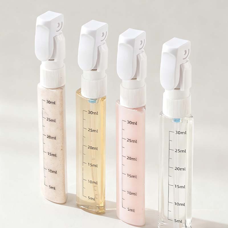 4-i-1 påfyllningsbara resedispenserflaskor