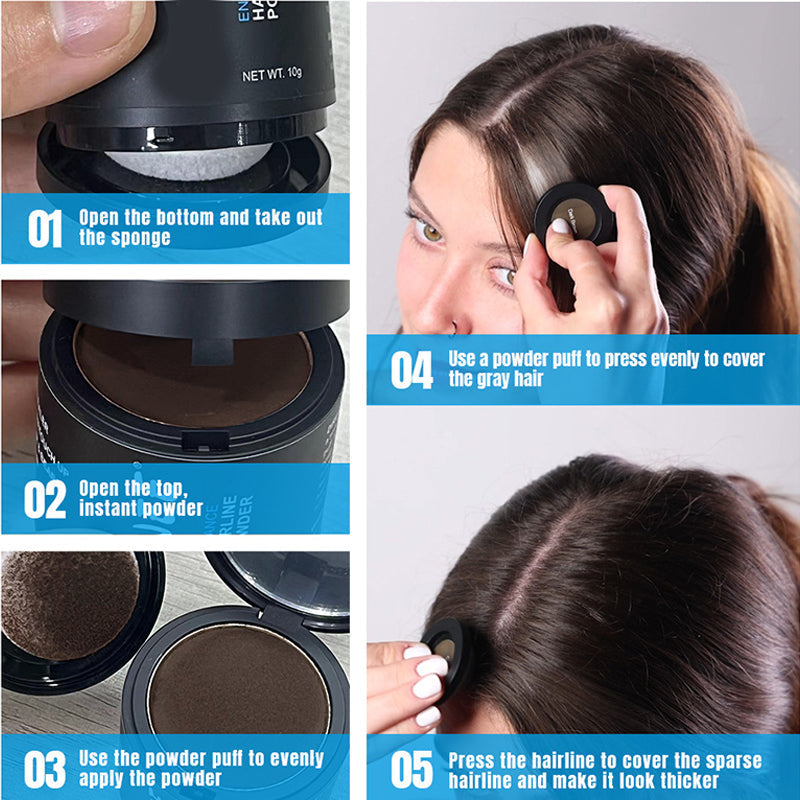 Multifunktionellt instant concealer-puder för hårfästet