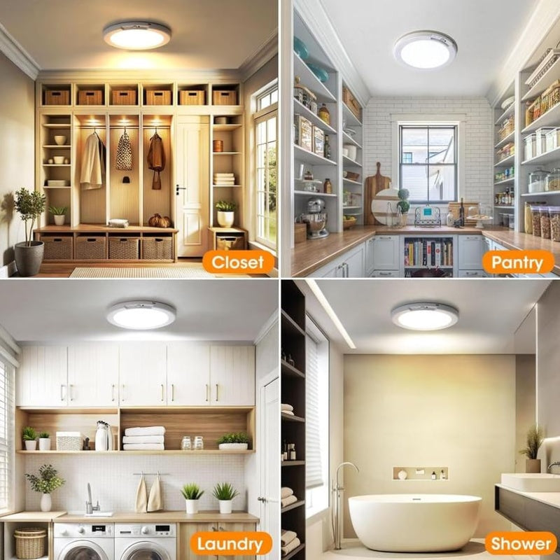 Magnetisk rörelsedetektor taklampa med fjärrkontroll – trådlös, enkel montering och smart belysning!✨💡