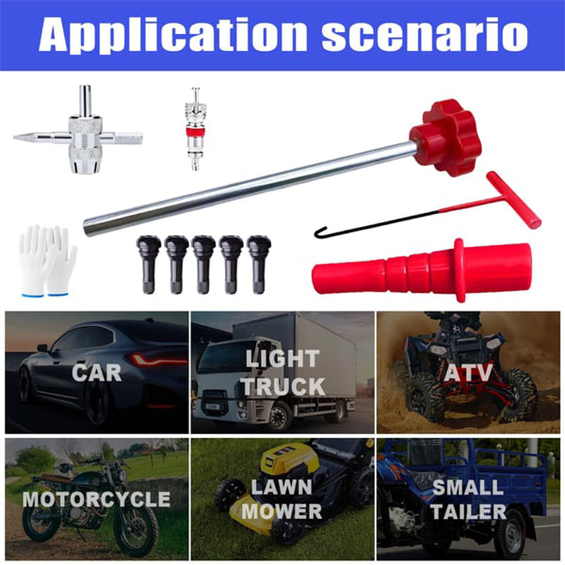 🔥Stor Rabatt -50%! 🔧 13-delad Verktygssats för Snabbt Byte av Bildäckventiler 🚗 – Perfekt för Fordonunderhåll, Akutreparation & Verkstad | Kompatibelt Med Många Fordon ✨
