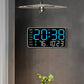 Stor digital väggklocka med LED-display, datum och termometer
