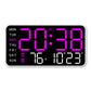 Stor digital väggklocka med LED-display, datum och termometer