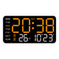 Stor digital väggklocka med LED-display, datum och termometer
