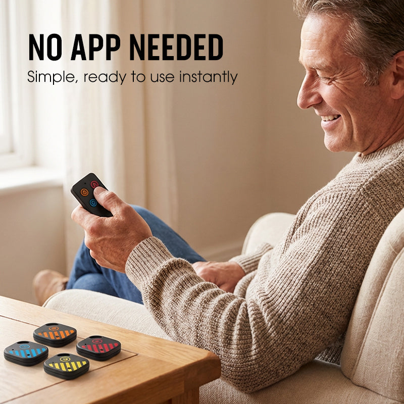 4-i-1 trådlös nyckelfinnare med basstation