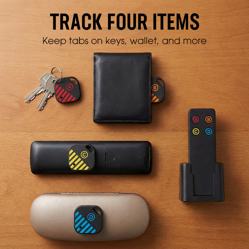 4-i-1 trådlös nyckelfinnare med basstation