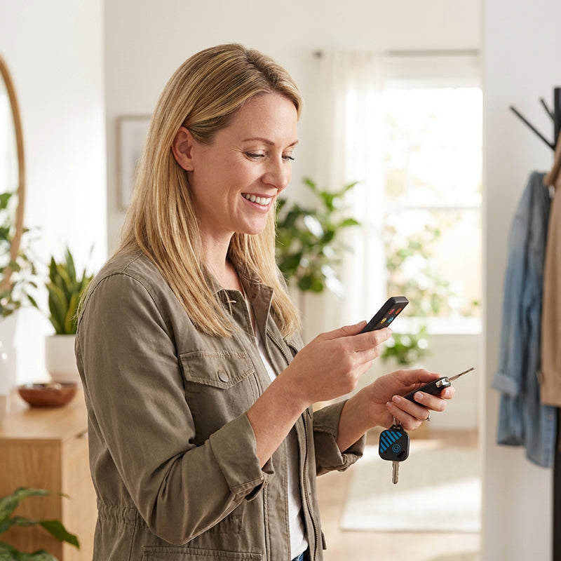 4-i-1 trådlös nyckelfinnare med basstation