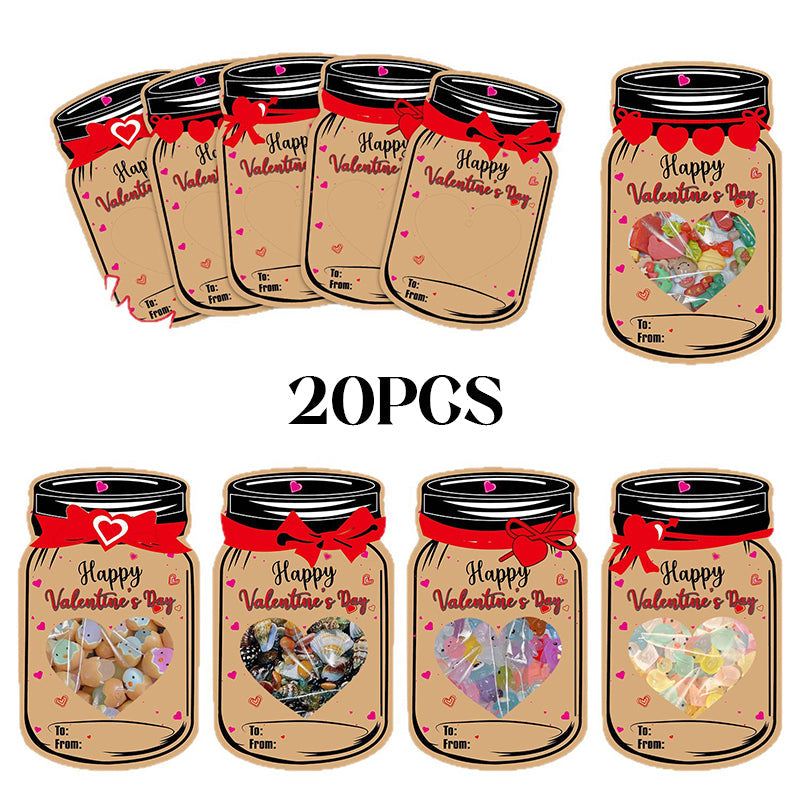 20 st Alla hjärtans dag godiskort med hållare