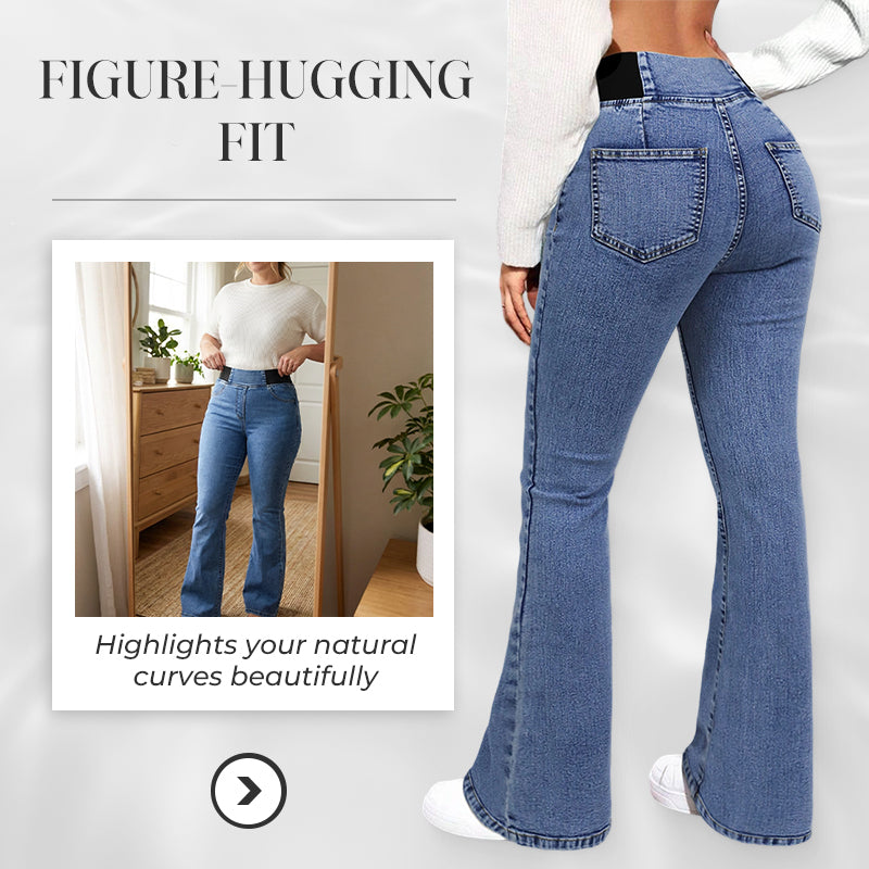 🔥Högmidjade stretchiga flare-jeans för damer