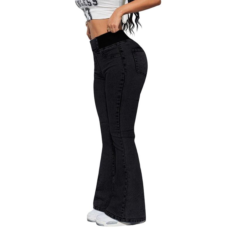 🔥Högmidjade stretchiga flare-jeans för damer