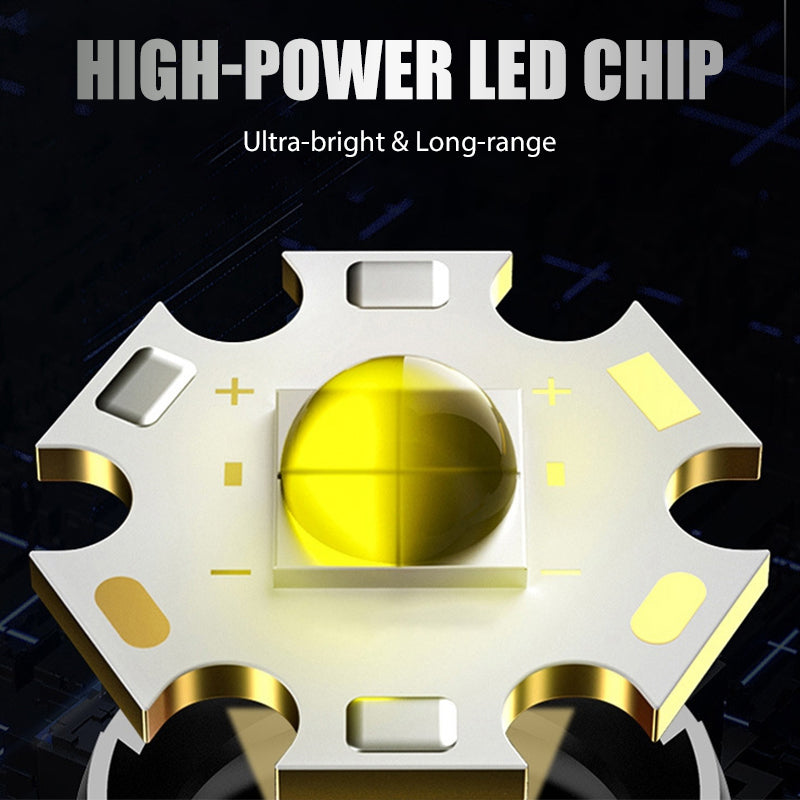 Uppladdningsbar P50 LED-ficklampa med justerbar zoom